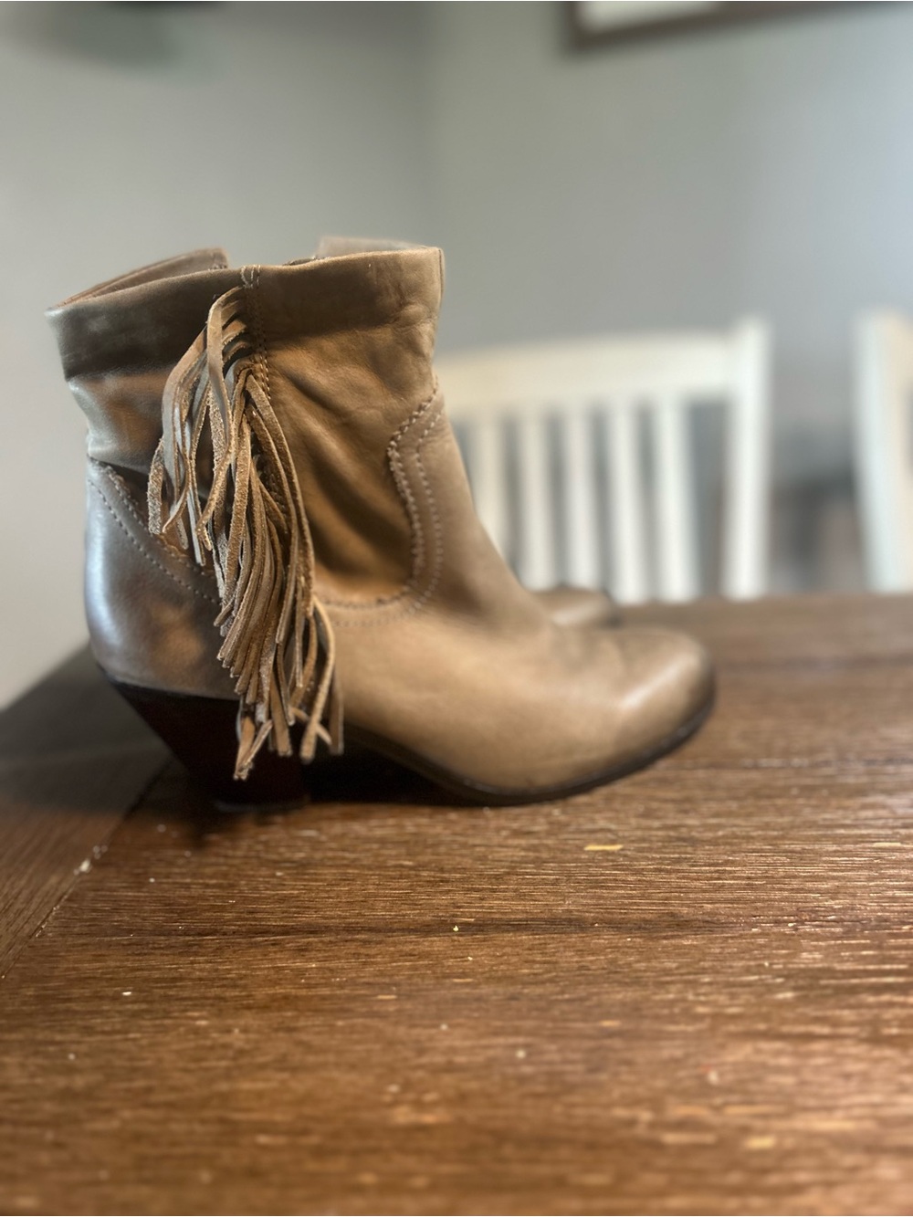 Sam Edelman leather fringe boots size 10 wide - Picture 3 of 12